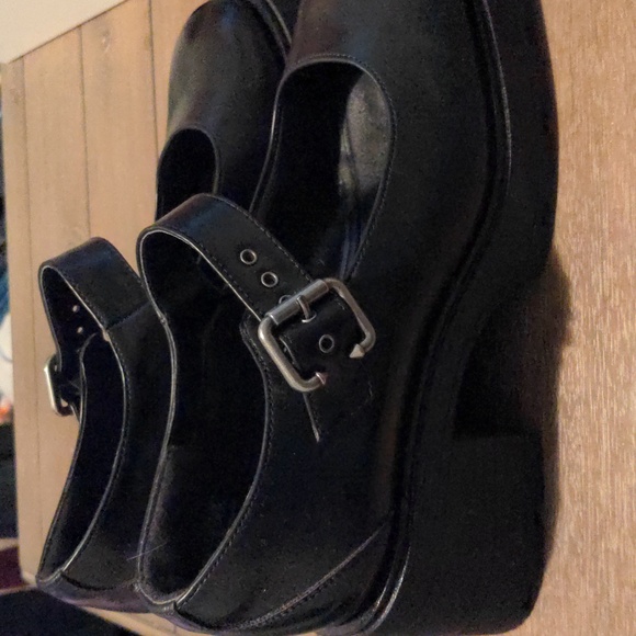 Jenn Ardor Black Platform Mary Jane Shoes Chunky Block Heel Lug Sole Size 10 - Picture 7 of 9
